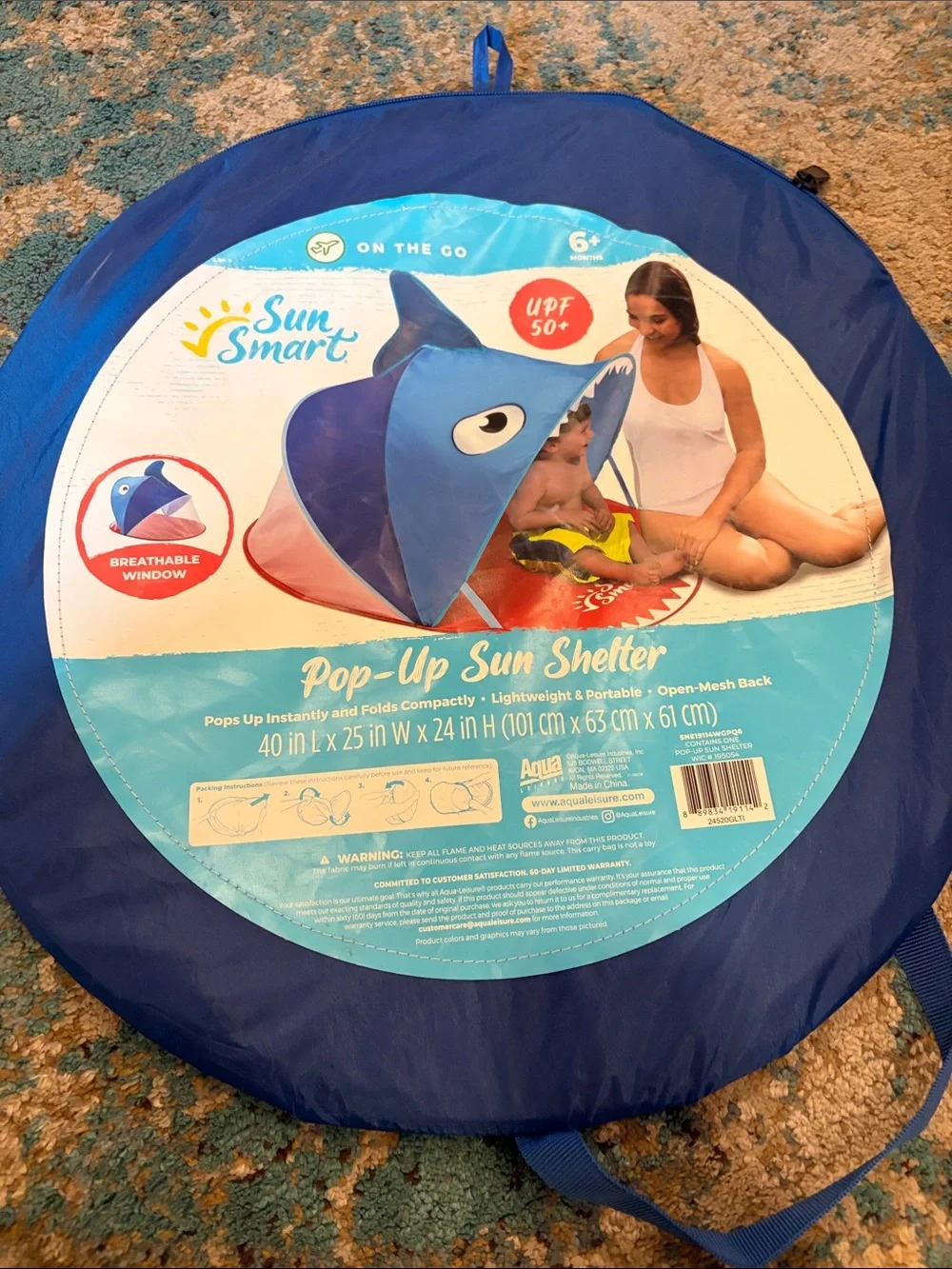 Pop-Up Sun Shelter for Kids - Blue Shark ,